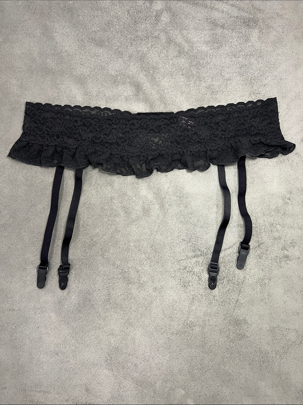 Victoria's Secret Black The Lacie Garter Belt M/L